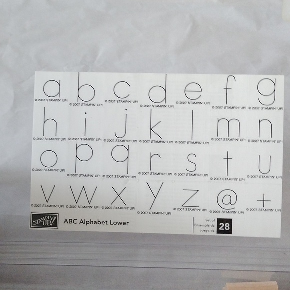 Stampin' Up ABC Alphabet Lower, Set of 28 uncut stamps with Wooden blocks - Picture 3 of 5